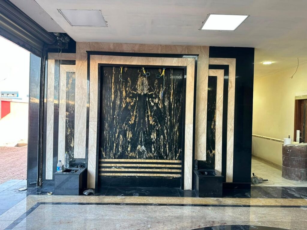 Al-Taalab factory, black and white marble corridors and inlay (4)