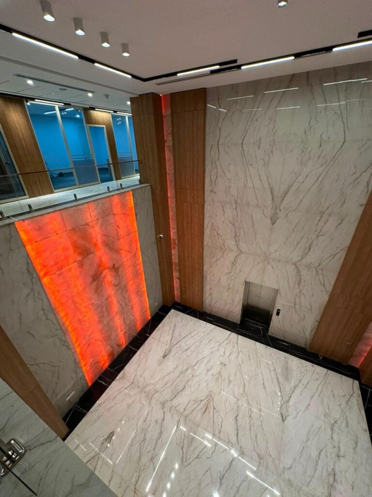Manar Company headquarters, white marble lobby and floors (4)