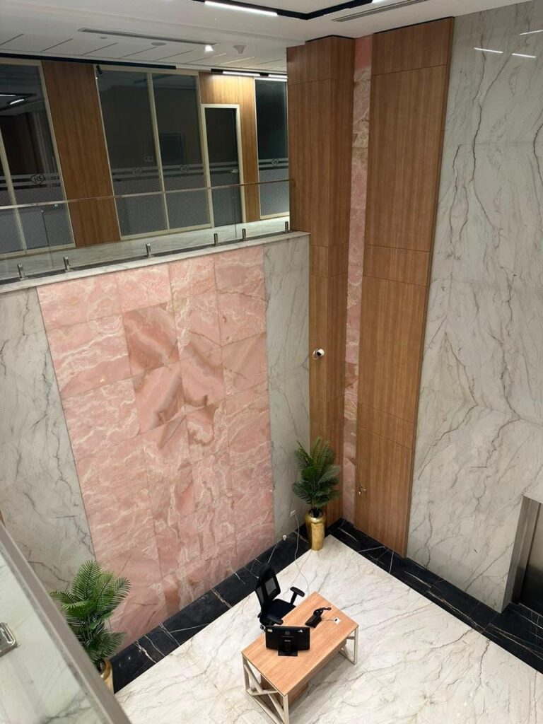 Manar Company headquarters, white marble lobby and floors (10)