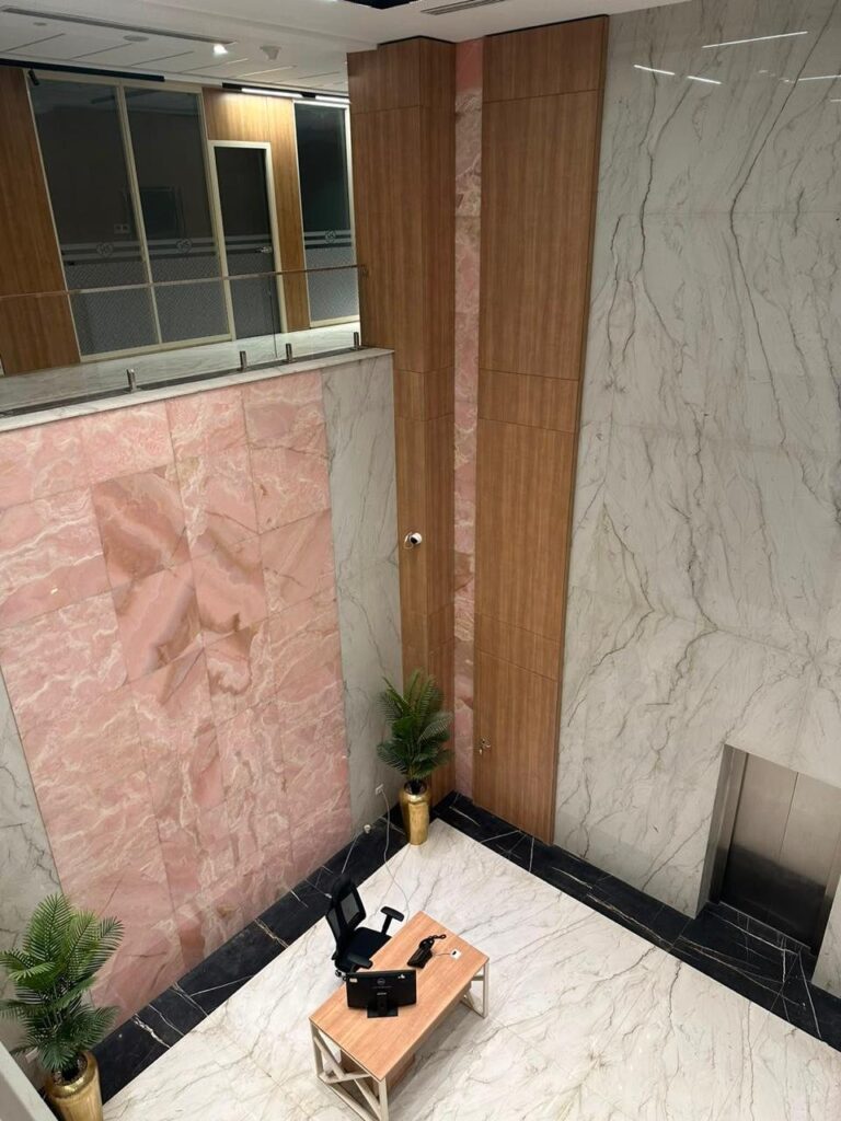 Manar Company headquarters, white marble lobby and floors (13)