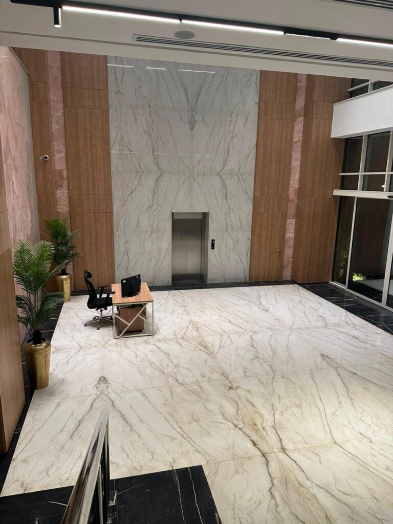 Manar Company headquarters, white marble lobby and floors (16)