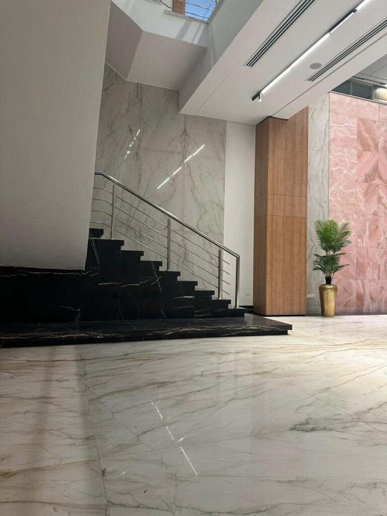 Manar Company headquarters, white marble lobby and floors (20)