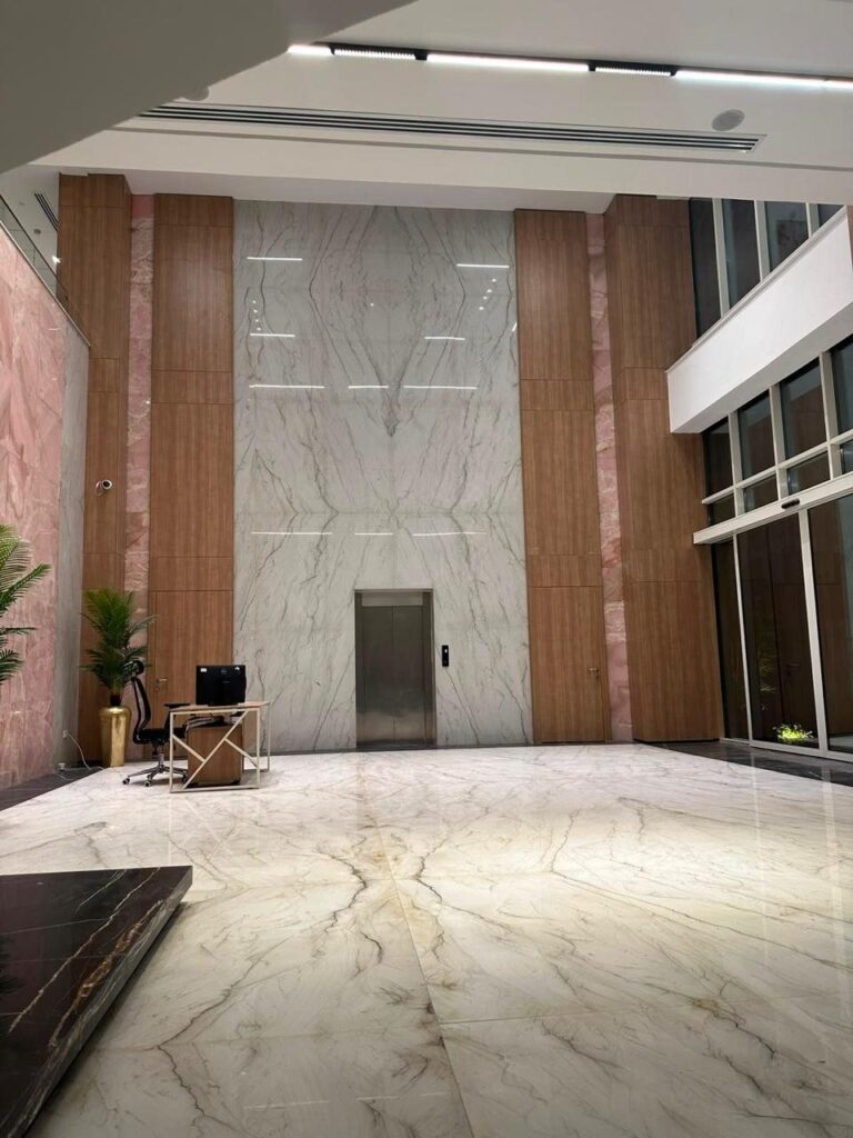 Manar Company headquarters, white marble lobby and floors (21)