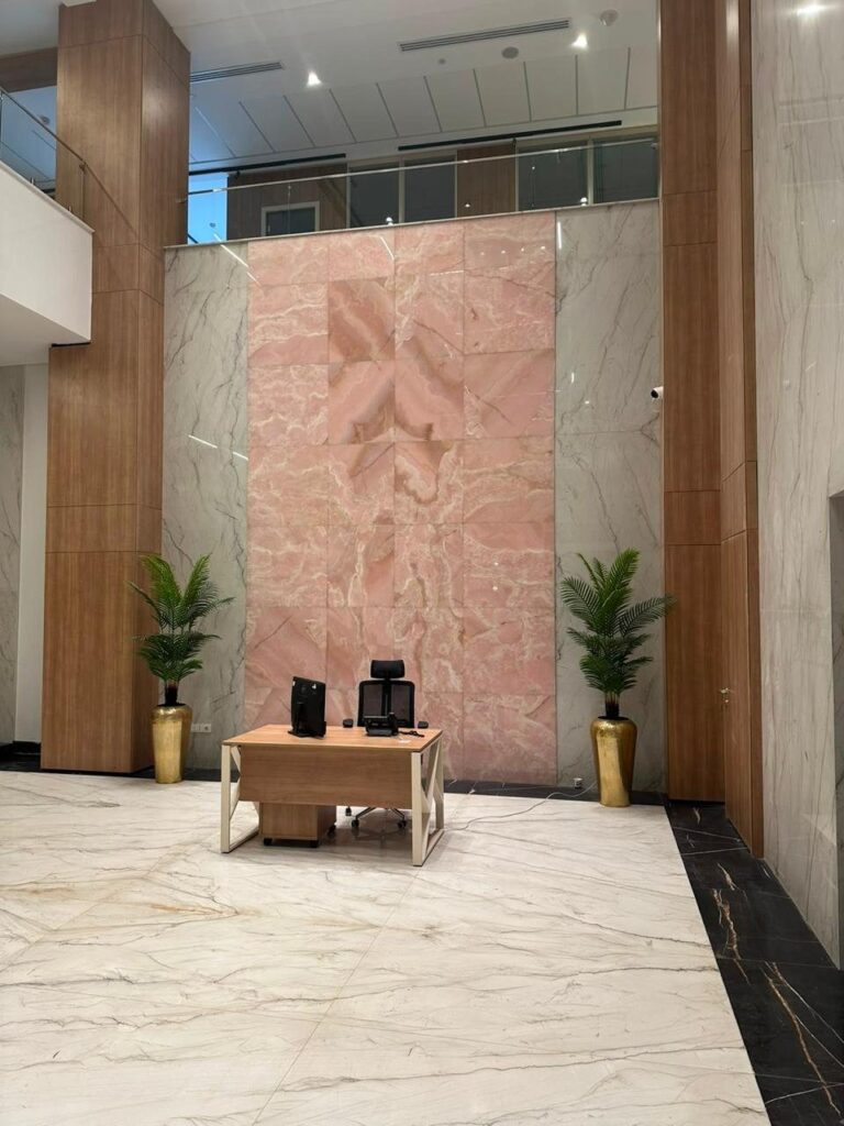 Manar Company headquarters, white marble lobby and floors (23)