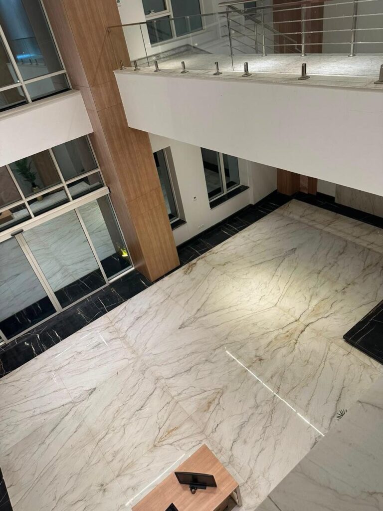 Manar Company headquarters, white marble lobby and floors (25)