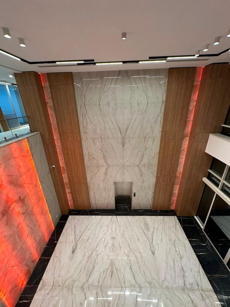 Manar Company headquarters, white marble lobby and floors (27)