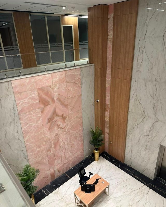 Manar Company headquarters, white marble lobby and floors (10)